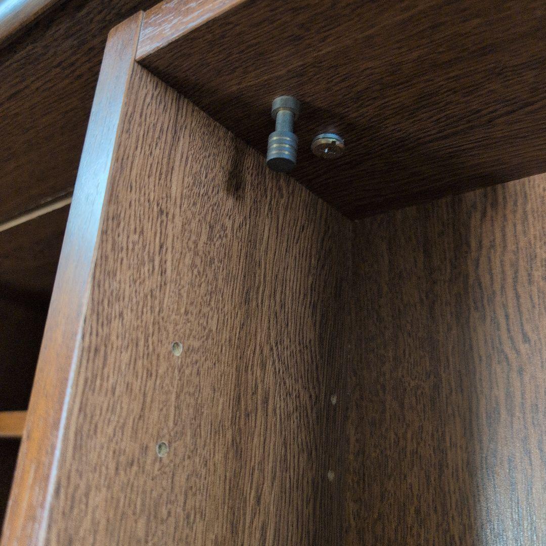 ブラウンスライド式本棚 引き出し付き 収納力抜群　大容量