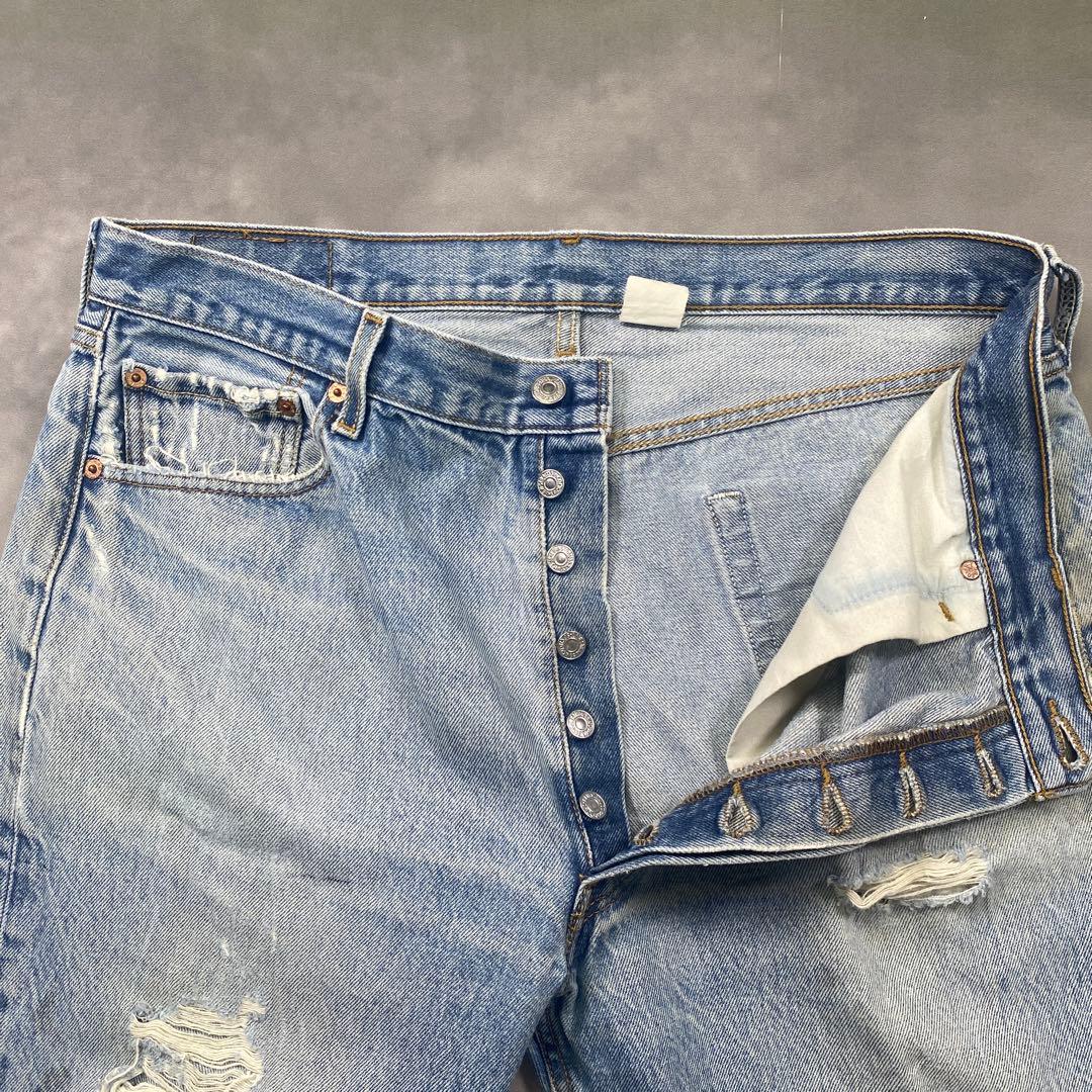 Levi’s 501古着W38極上ダメージクラッシュ メキシコ製　AG35