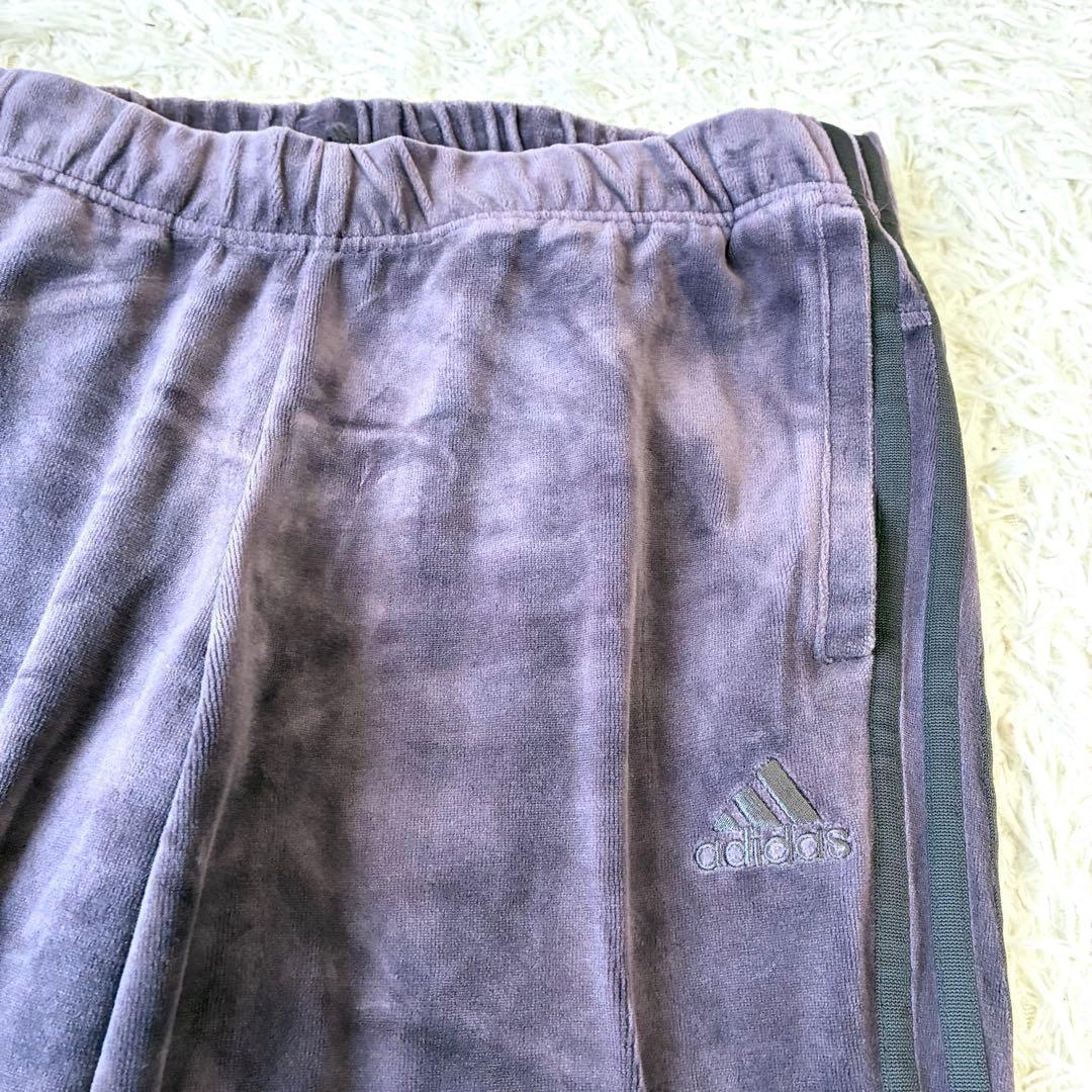 アディダス ベロア ジャージ セットアップ ダークパープル 大きいサイズ XL