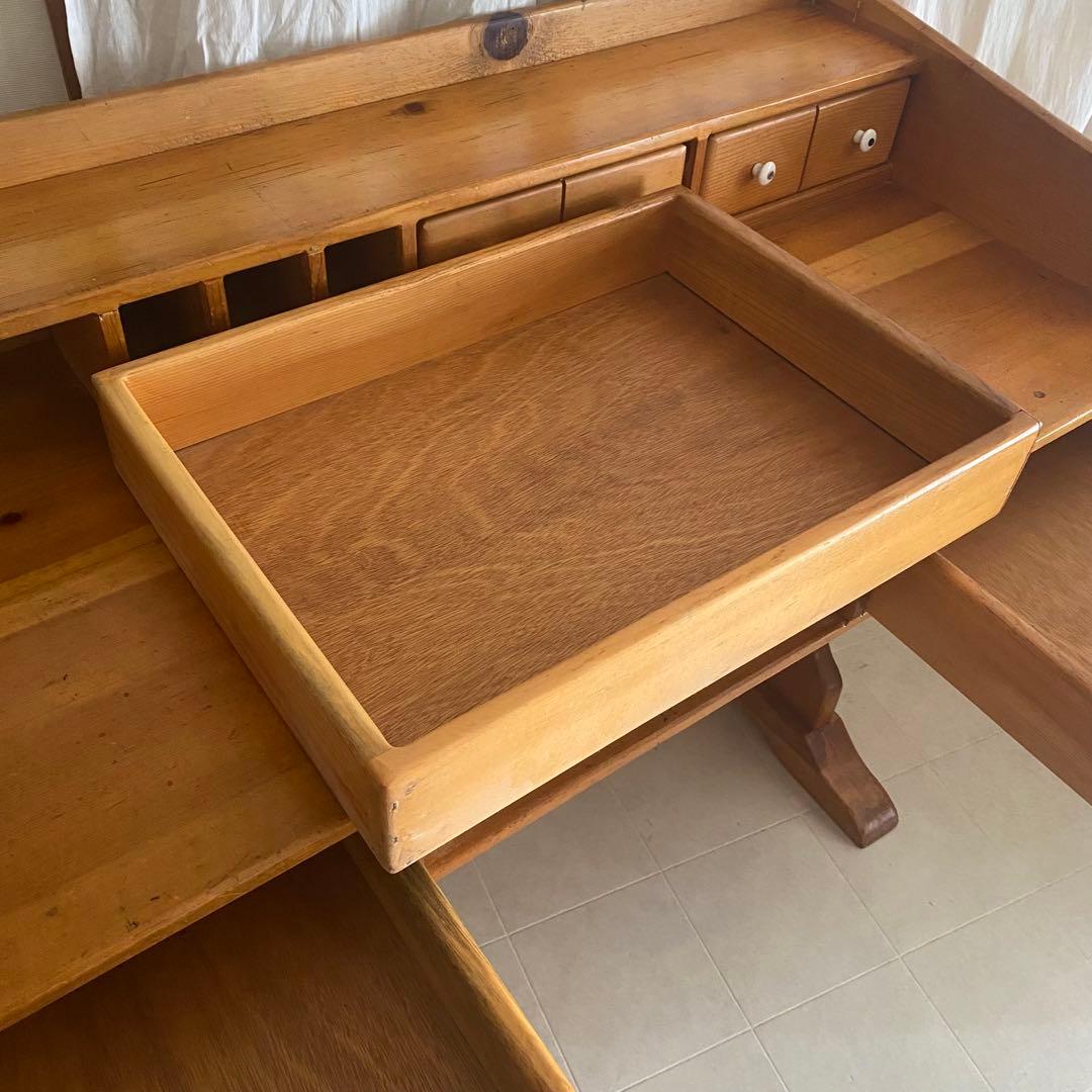 北欧　カントリー　アンティーク　デスク　机　作業台　フレンチカントリー　パイン材