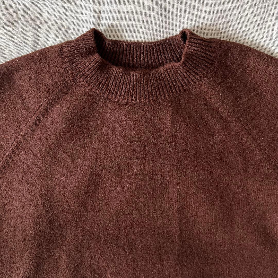 BATONER ウール ニット ラグランスリーブ ブラウン