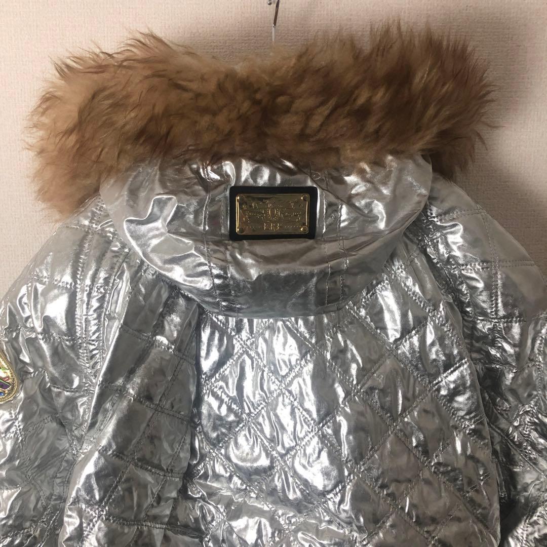 ellesse エレッセ ファー付き ヴィンテージ スキーウェア シルバー M