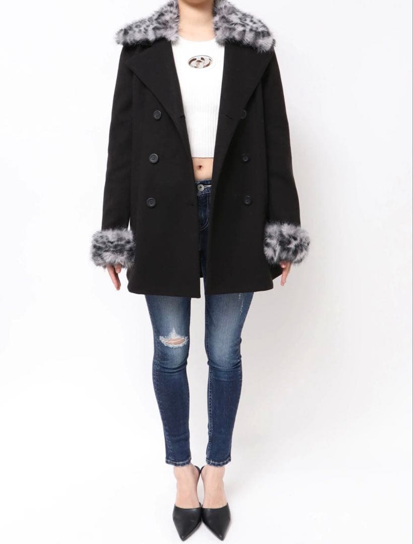 GYDA ベルト付きタイトファーコート