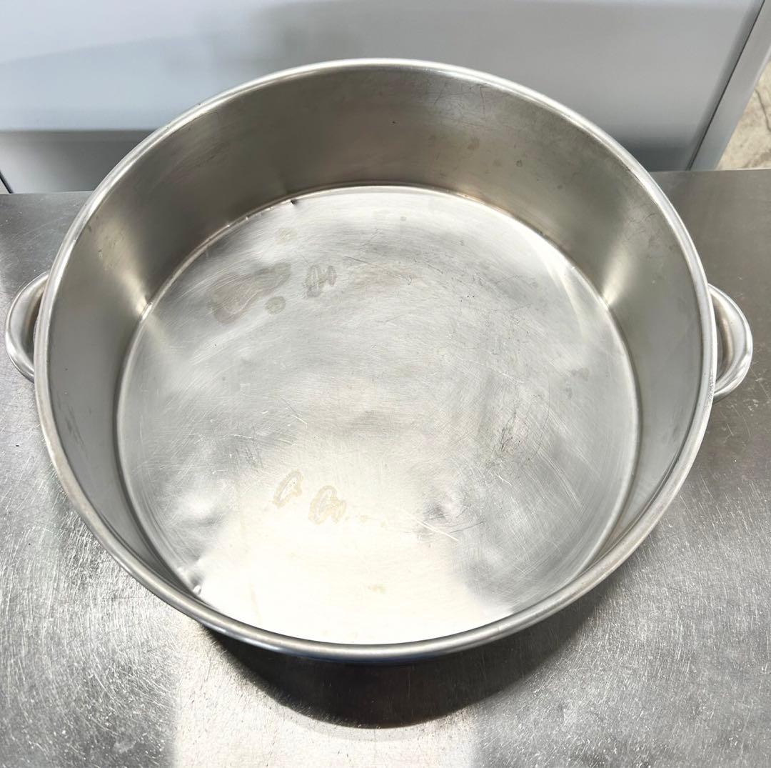 M015 円形鍋 2つのハンドル付 サイズ約直径500高さ163mm 約28L①