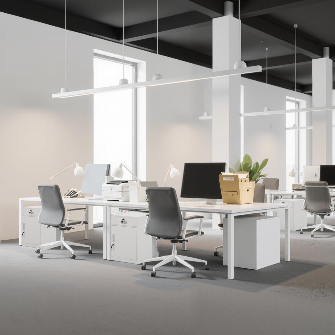 【新品】スチールデスクワゴン 完成品 鍵/引出し付き 可動棚