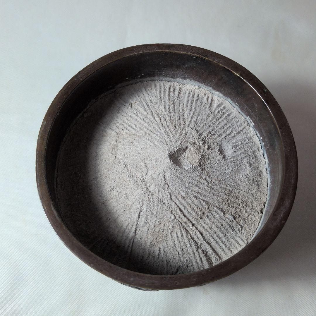 煙草盆　唐木　銅（龍の図）火入れ