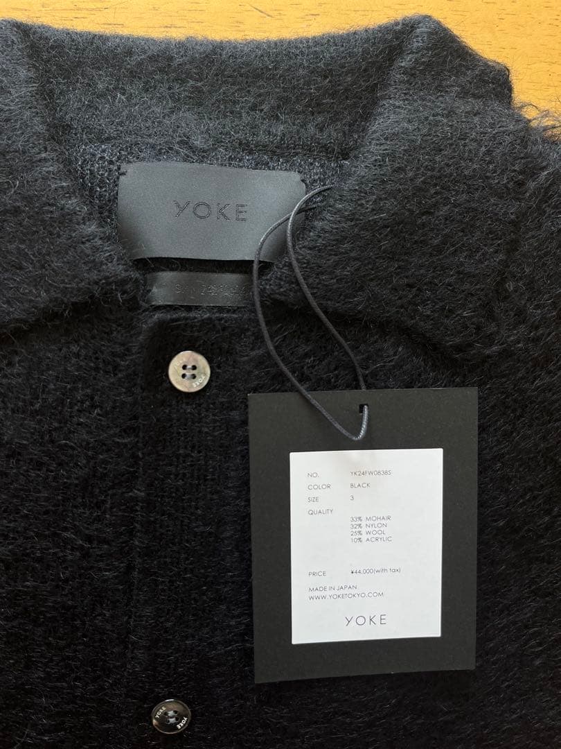 トップス YOKE BRUSHED MOHAIR KNIT SHIRT - Black