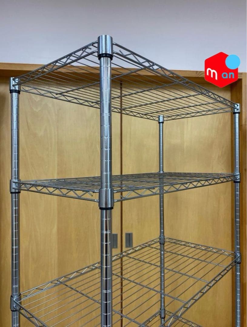 中型耐荷重 車輪付　ステンレス製５段ラック（91×46 × 187㎝前後）×１台