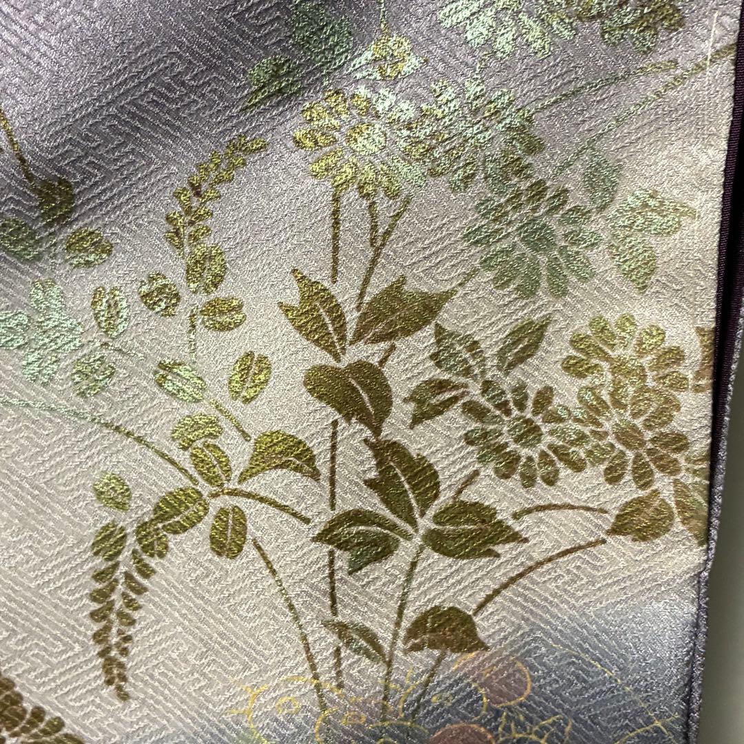 D87 訪問着 花刺繍 雪輪 金彩 正絹 着物 袷 しつけ糸付き未使用極美品