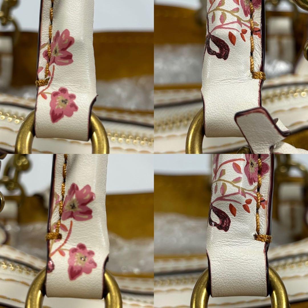 【極美品】コーチ ローグ25 2way ハンドバッグ レザー 斜め掛け 花柄