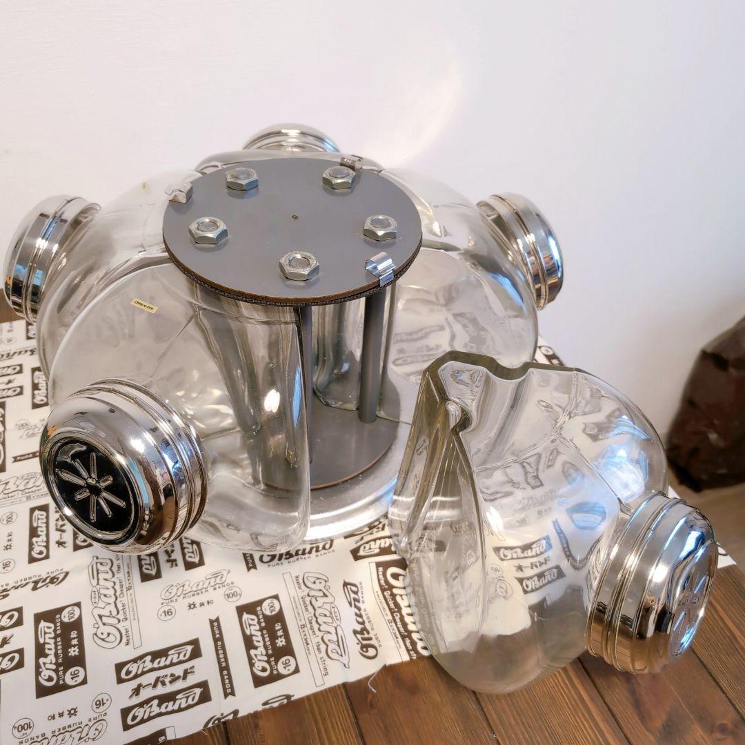 古道具　ガラスケース　海外アンティークの置物 キャンディーキャニスター　回転式