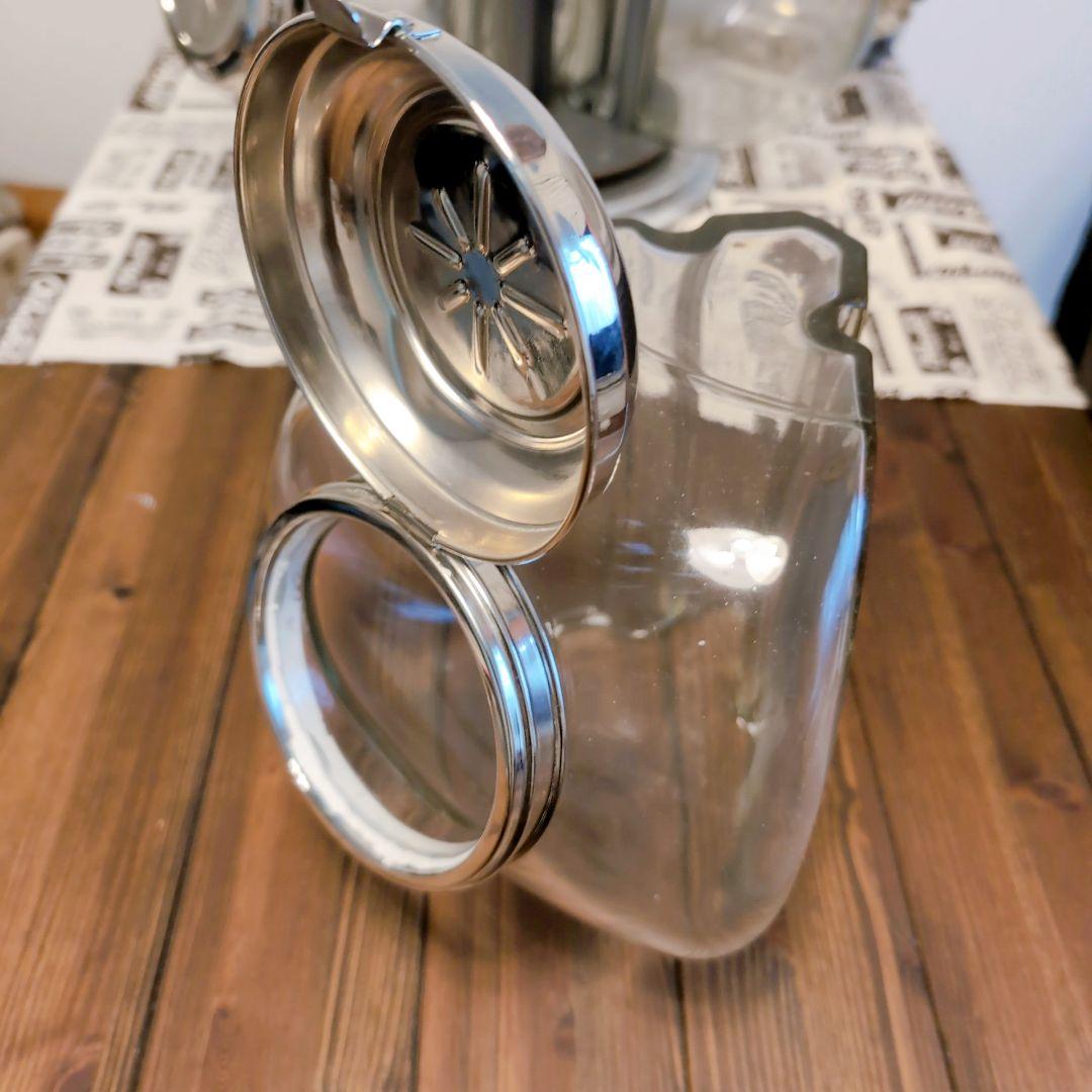 古道具　ガラスケース　海外アンティークの置物 キャンディーキャニスター　回転式