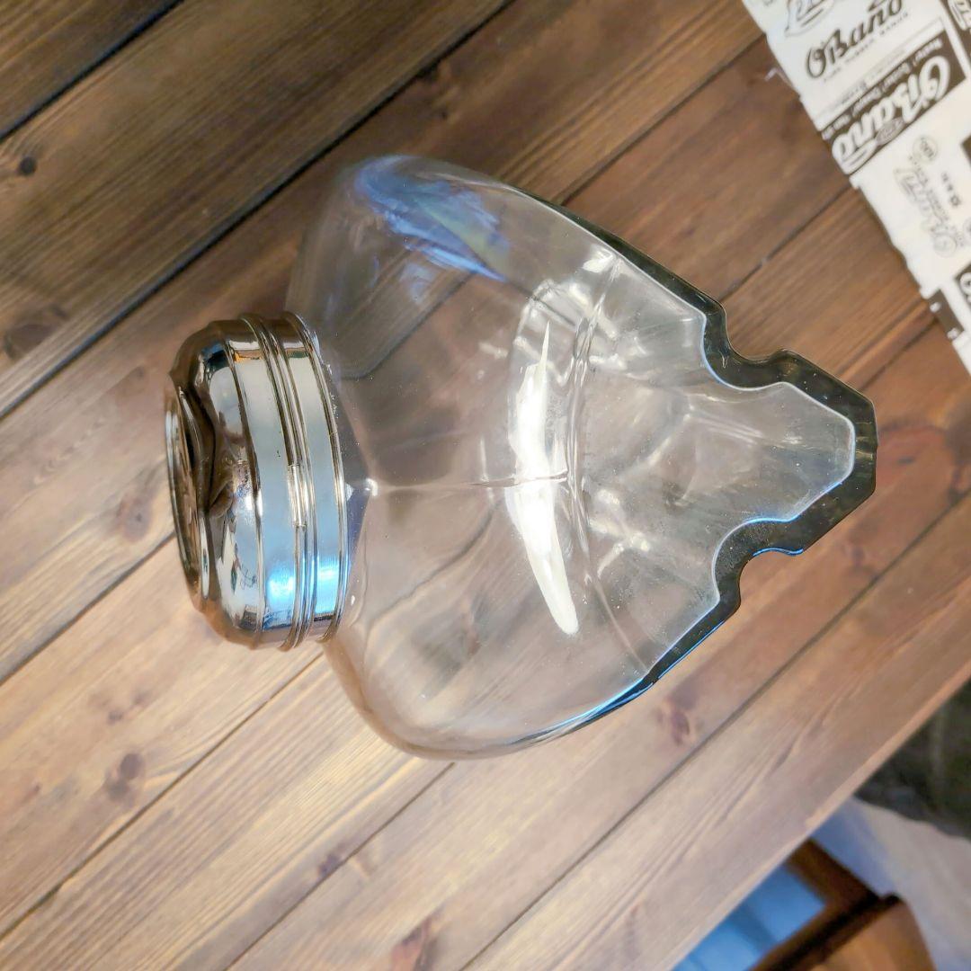 古道具　ガラスケース　海外アンティークの置物 キャンディーキャニスター　回転式