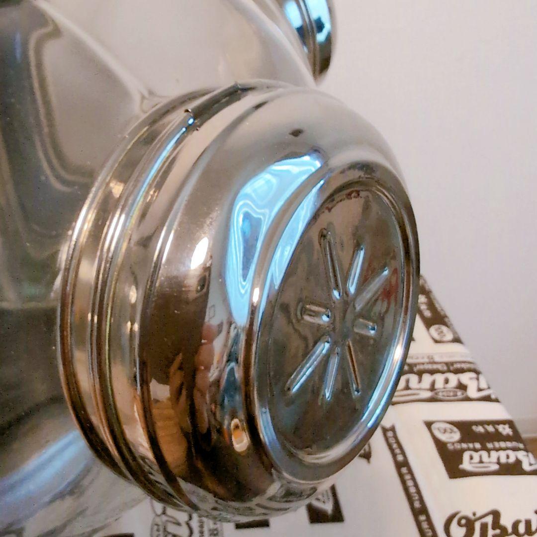 古道具　ガラスケース　海外アンティークの置物 キャンディーキャニスター　回転式