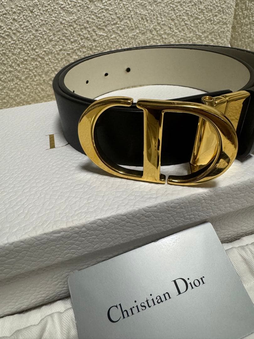Christian Dior ゴールドCDロゴベルト リバーシブル