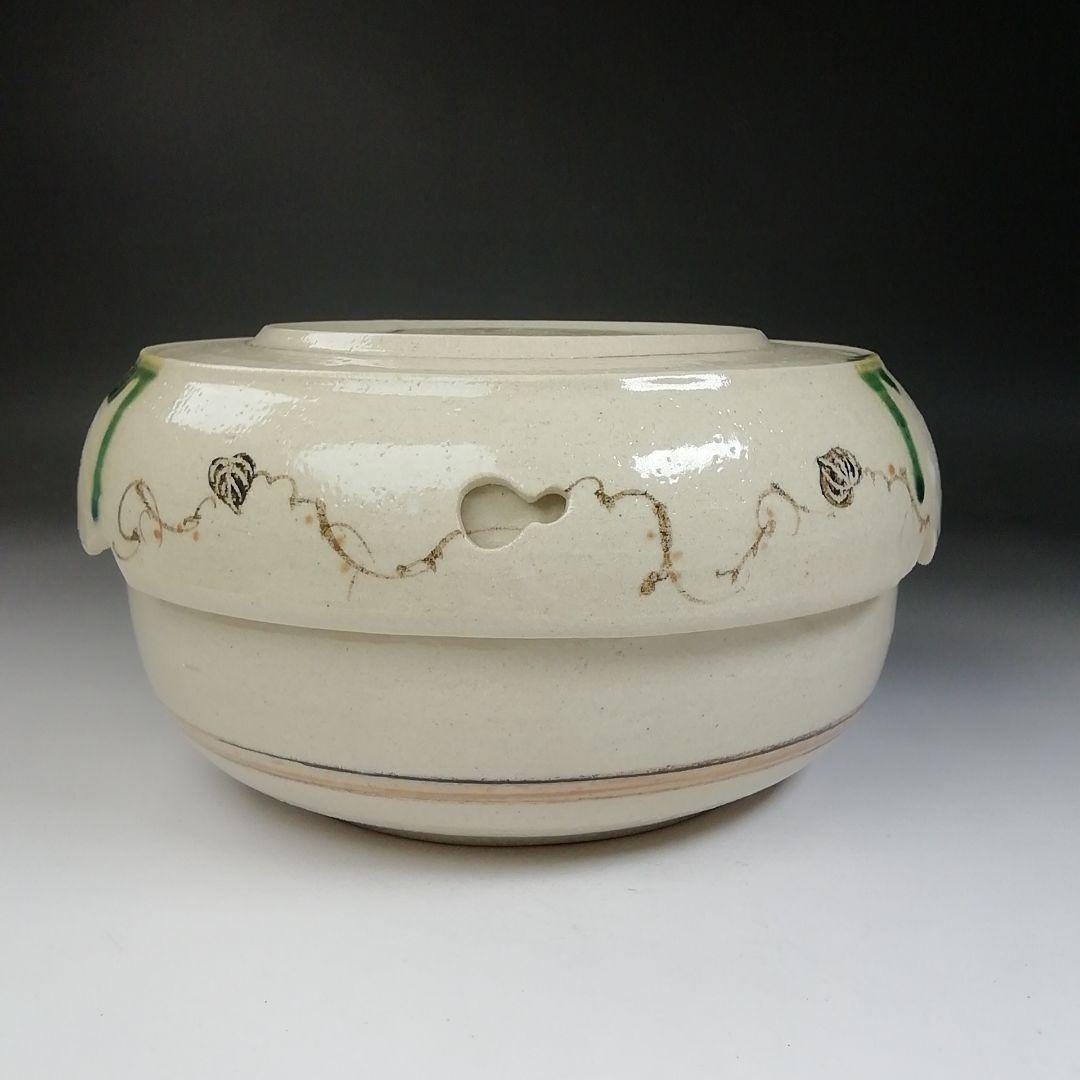 Ｔ７０９　喰籠『織部弥七田手 瓢透かし』『林英仁 作』『堀内宗完(兼中斎)書付』