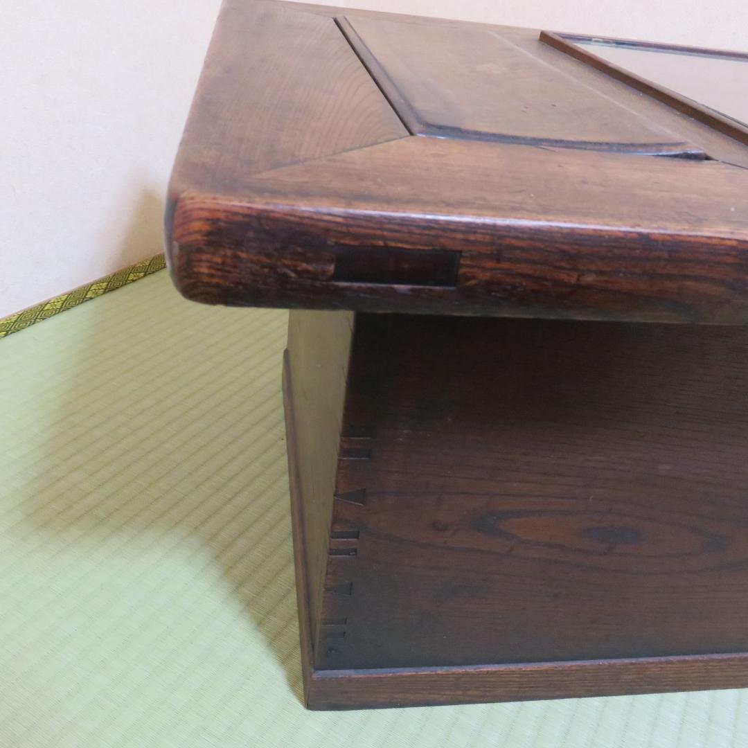 長火鉢 天板ガラス カスタム 蓋つき テーブル ディスプレイテーブル