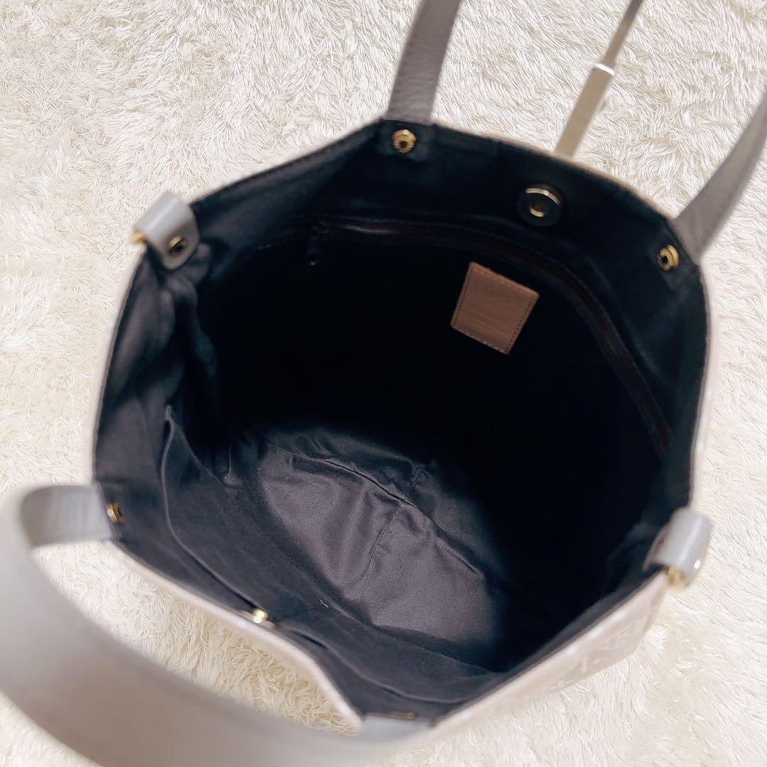 極美品✨ラシット　2wayショルダートートバッグ　コットンジャガード　モノグラム