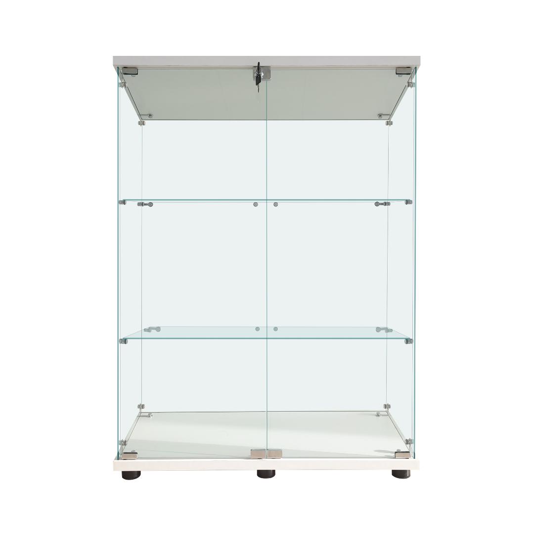 【新品未使用】ガラスコレクションケース｜3段ワイドホワイトショーケース