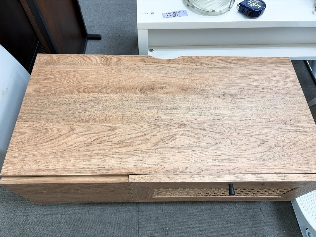 大阪京都限定 極美品 LOWYA ロウヤ ラタン調 木製テレビボード 机TV台