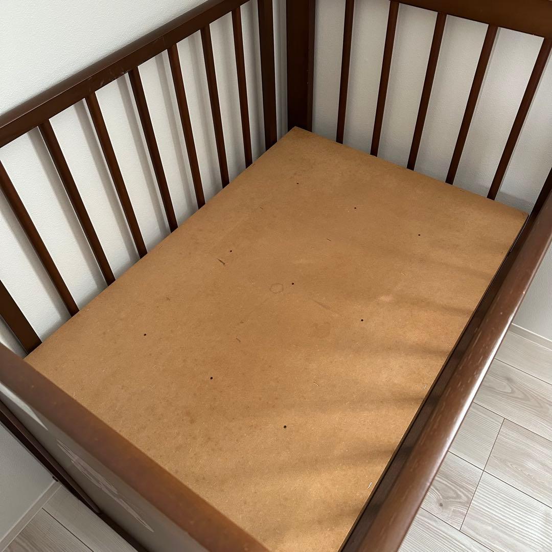 木製ベビーベッド クマのイラスト付き　キンタロー