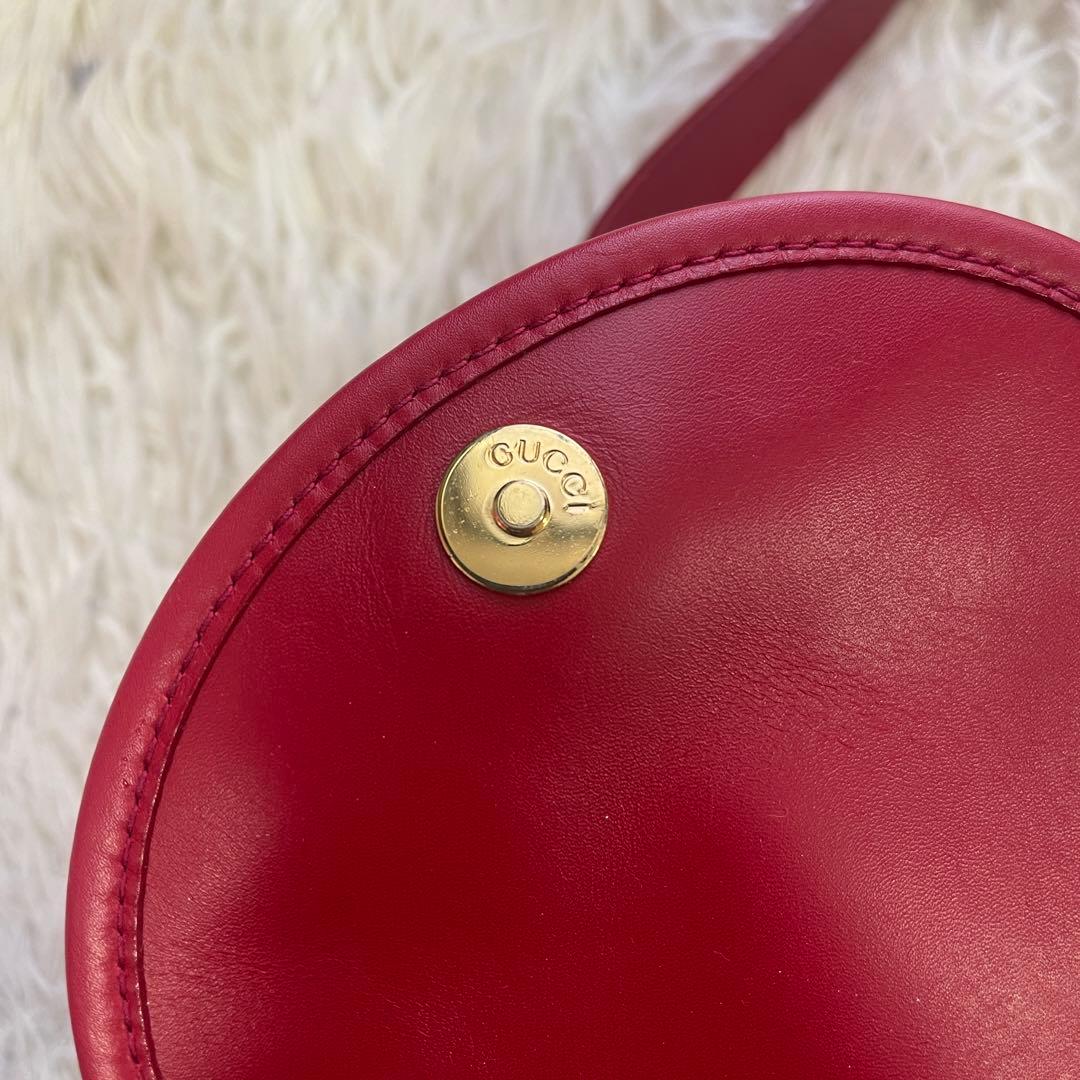 GUCCI ホースビット スエード ボディバッグ 斜めがけ レザー レッド