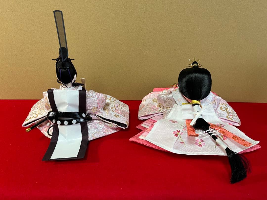 収納式親王飾り　白桜　セット