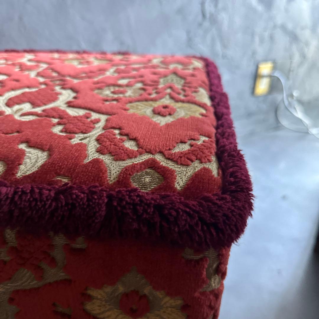 最終価格お値下げ❣️ヴィンテージスツール　金華織のような座面！とても素敵！