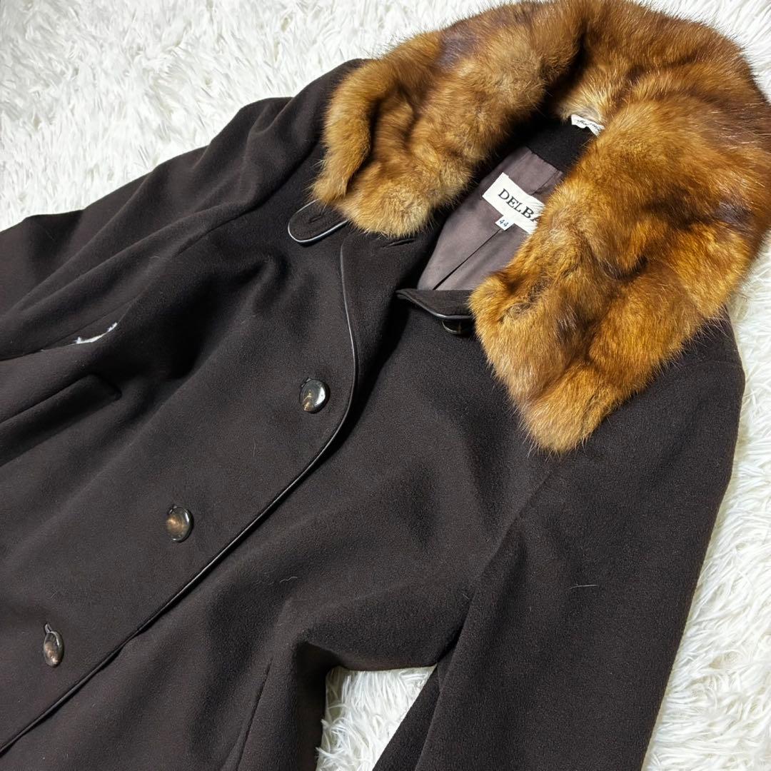 DELBA PIACENZA ロングコート　ファーコート　カシミア　ブラック