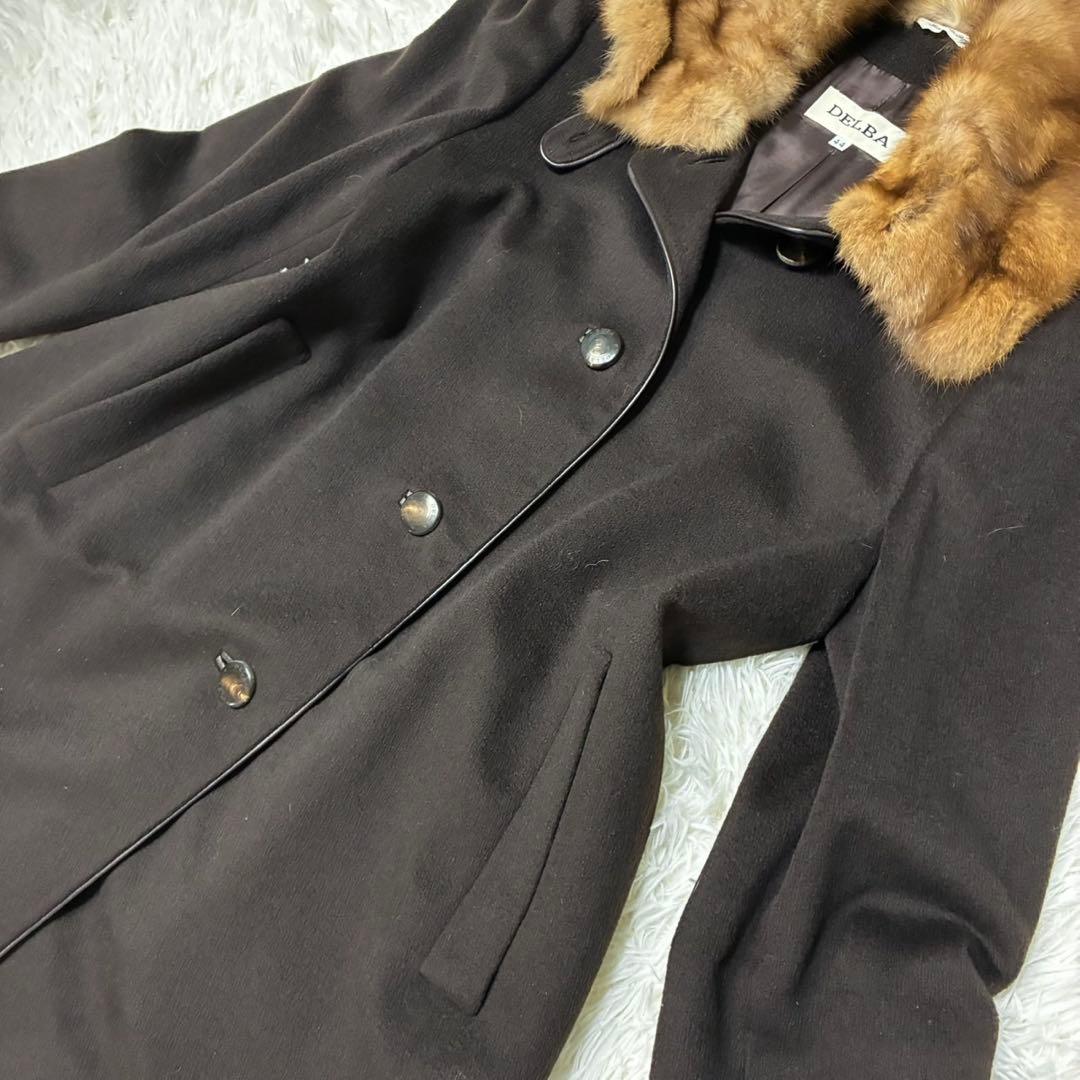 DELBA PIACENZA ロングコート　ファーコート　カシミア　ブラック