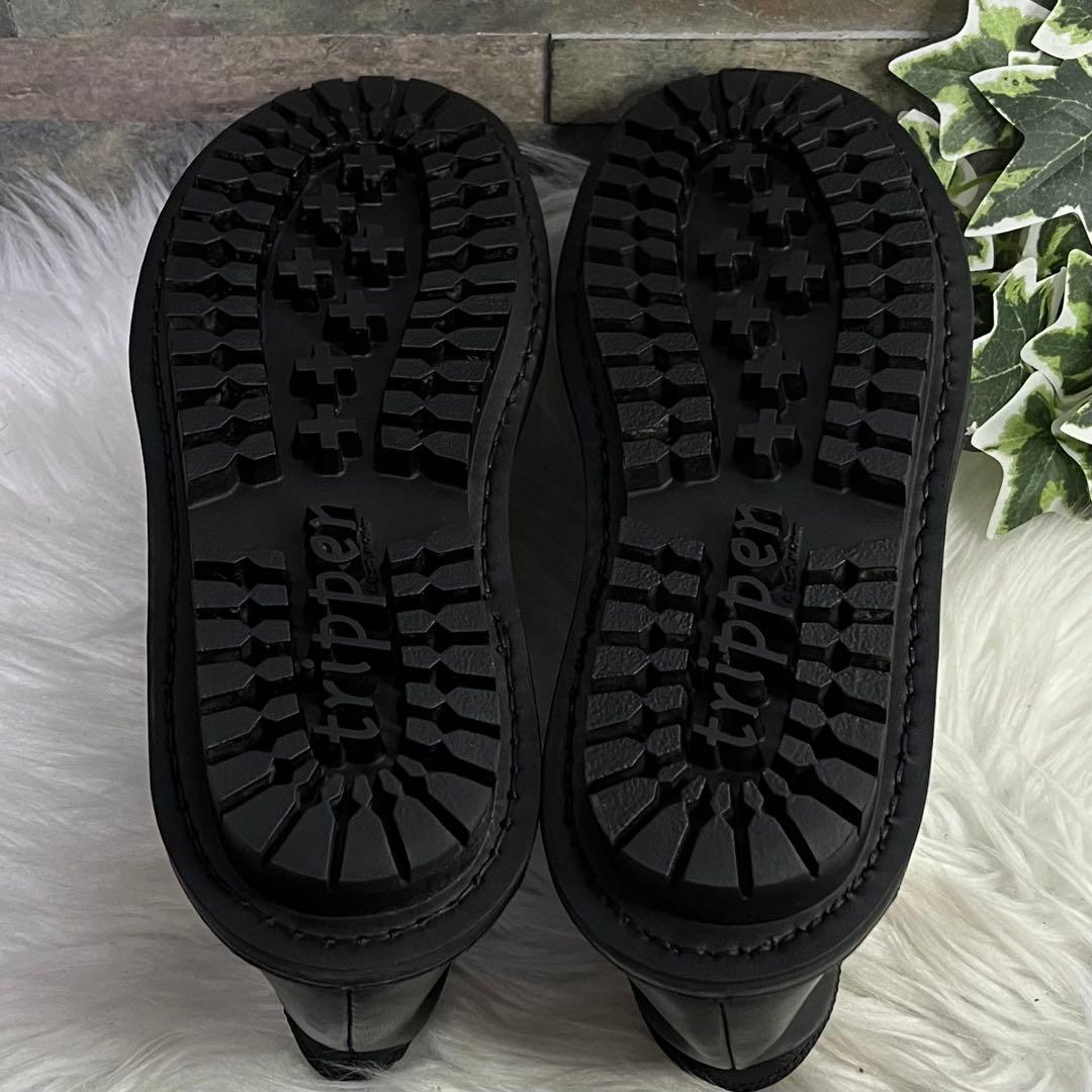 美品　トリッペン　ハーフェル レースアップシューズ　ブラック　レザー