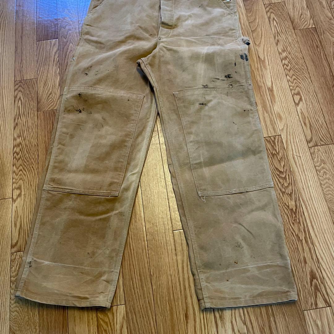 80s Carhartt オーバーオール 100周年モデル ベージュ 38/32