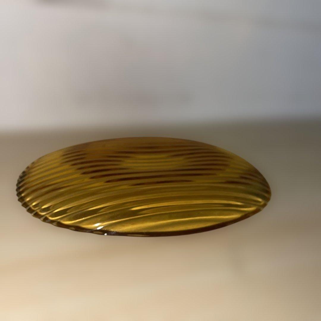 MR-370A アンバー　オーバル皿　ストライプ模様　 楕円皿　黄色　7枚