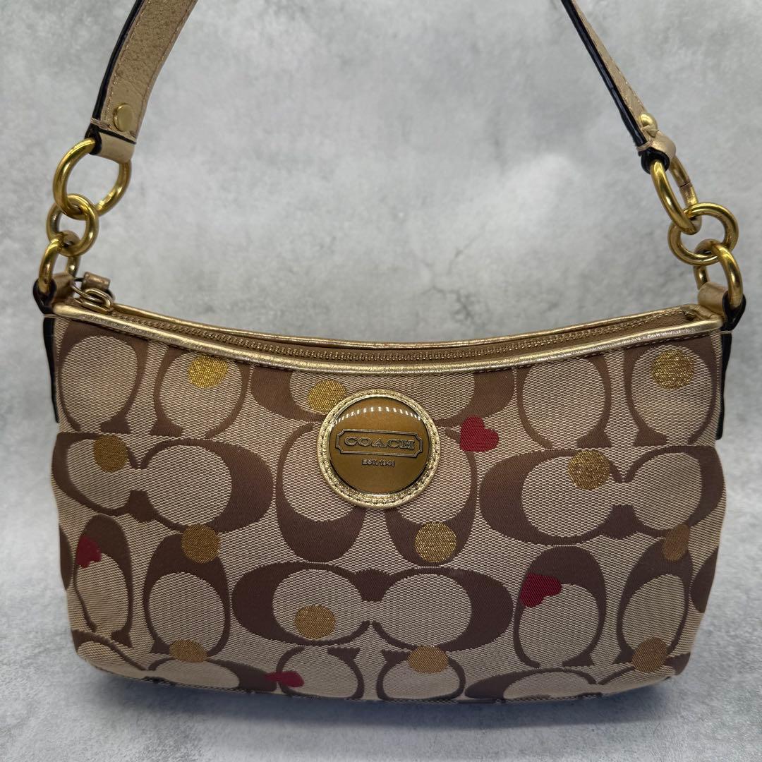 【良品】COACH コーチ ショルダーバッグ 2way キャンバス クロスボディ