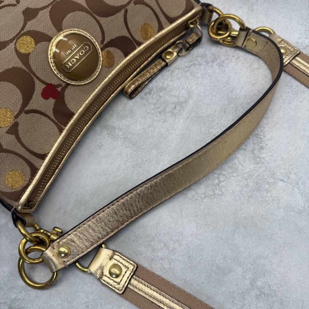 【良品】COACH コーチ ショルダーバッグ 2way キャンバス クロスボディ