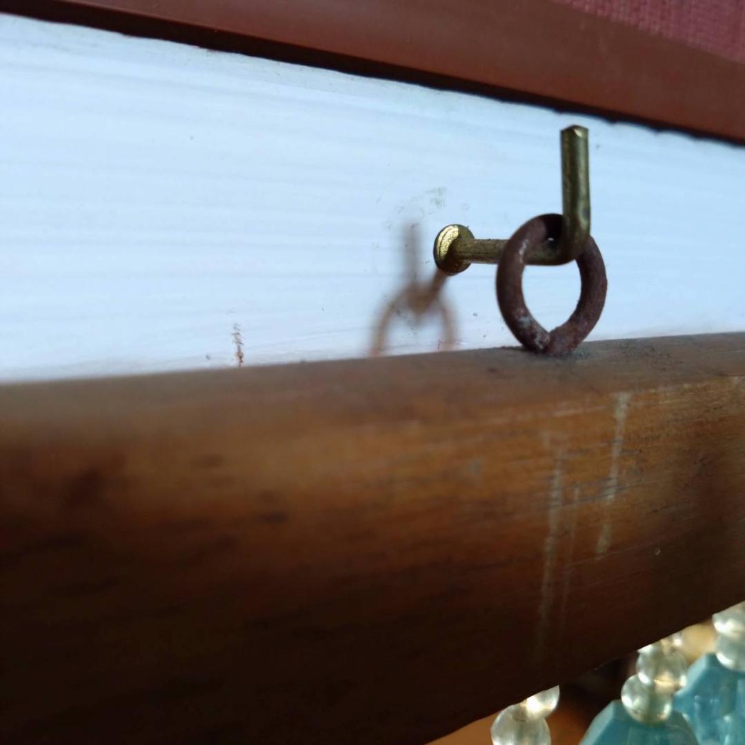 昭和レトロ　ビーズのれん　水色