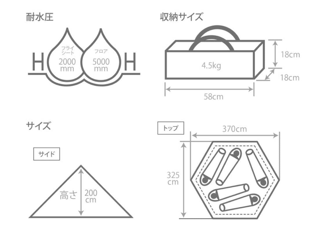 【新品・未使用】DOD ワンポールテントM タン　T5-47-TN