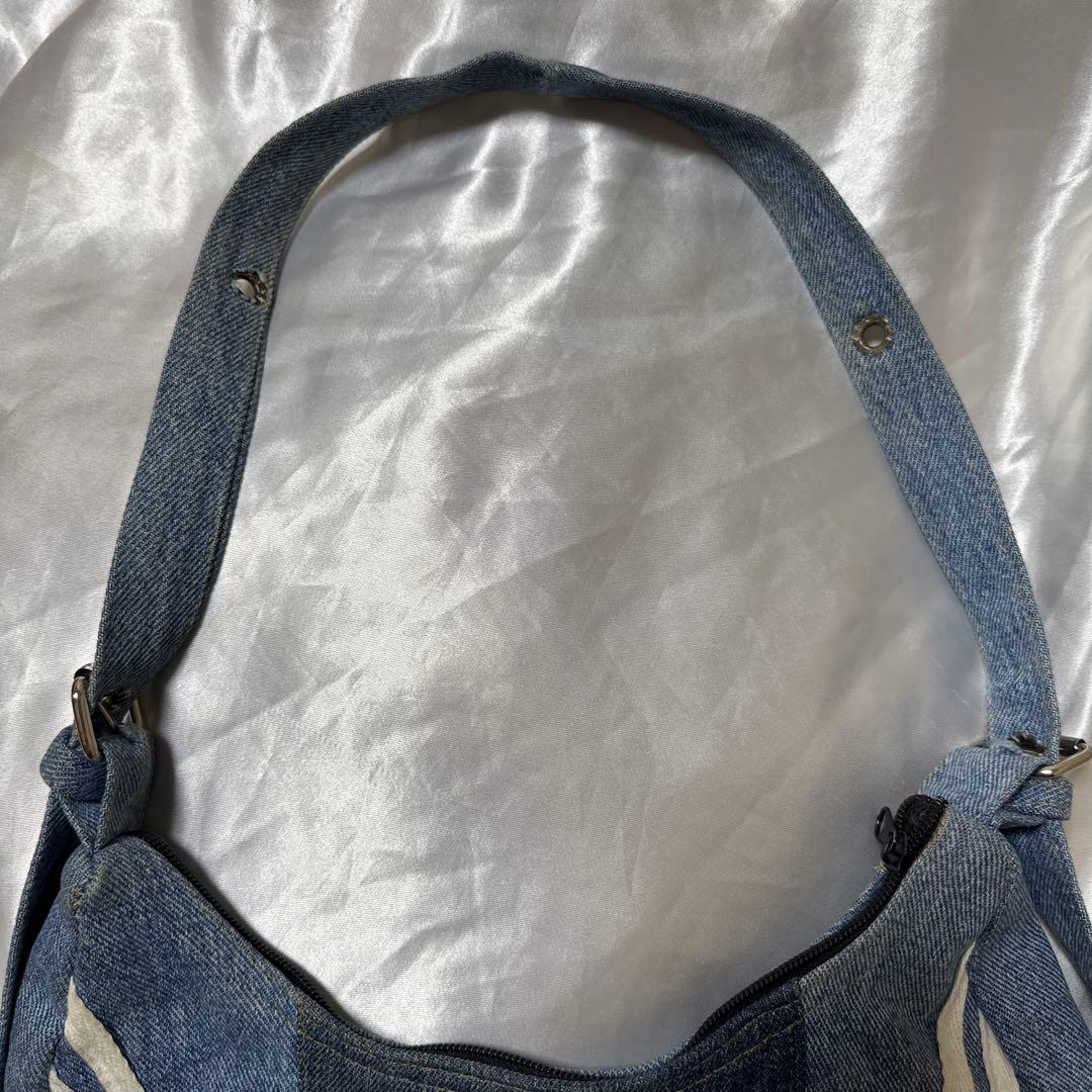 レア　adidas アディダス　リメイクバッグ　再構築　Y2K デニム