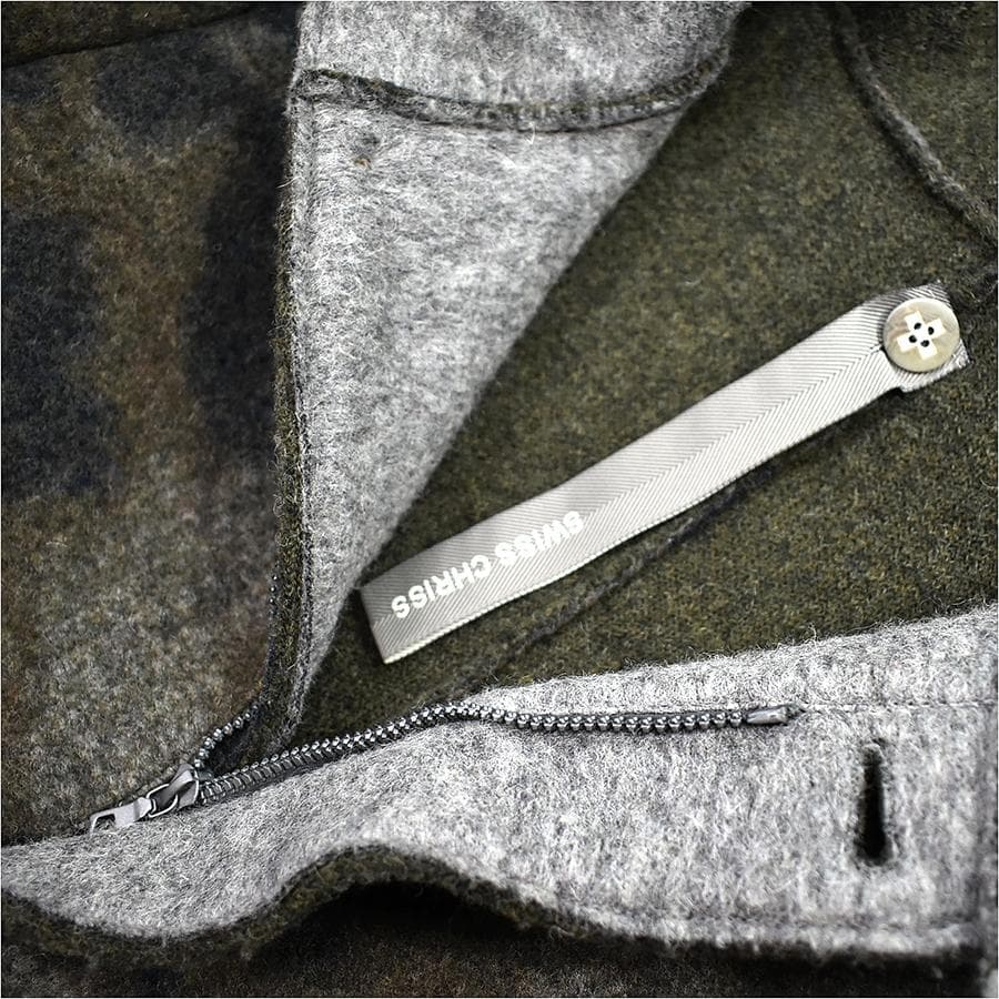 定７万 美品 イタリア製 スイスクリス 圧縮ウール モッズコート M-51 迷彩