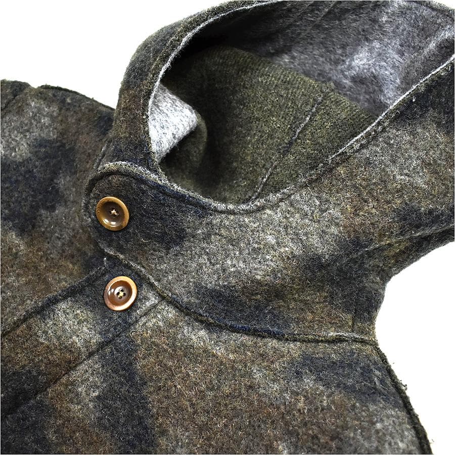 定７万 美品 イタリア製 スイスクリス 圧縮ウール モッズコート M-51 迷彩