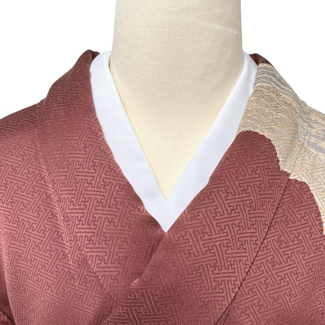 A160愛華 着物 訪問着　絞り　金彩　正絹　　フォーマル　身丈163cm