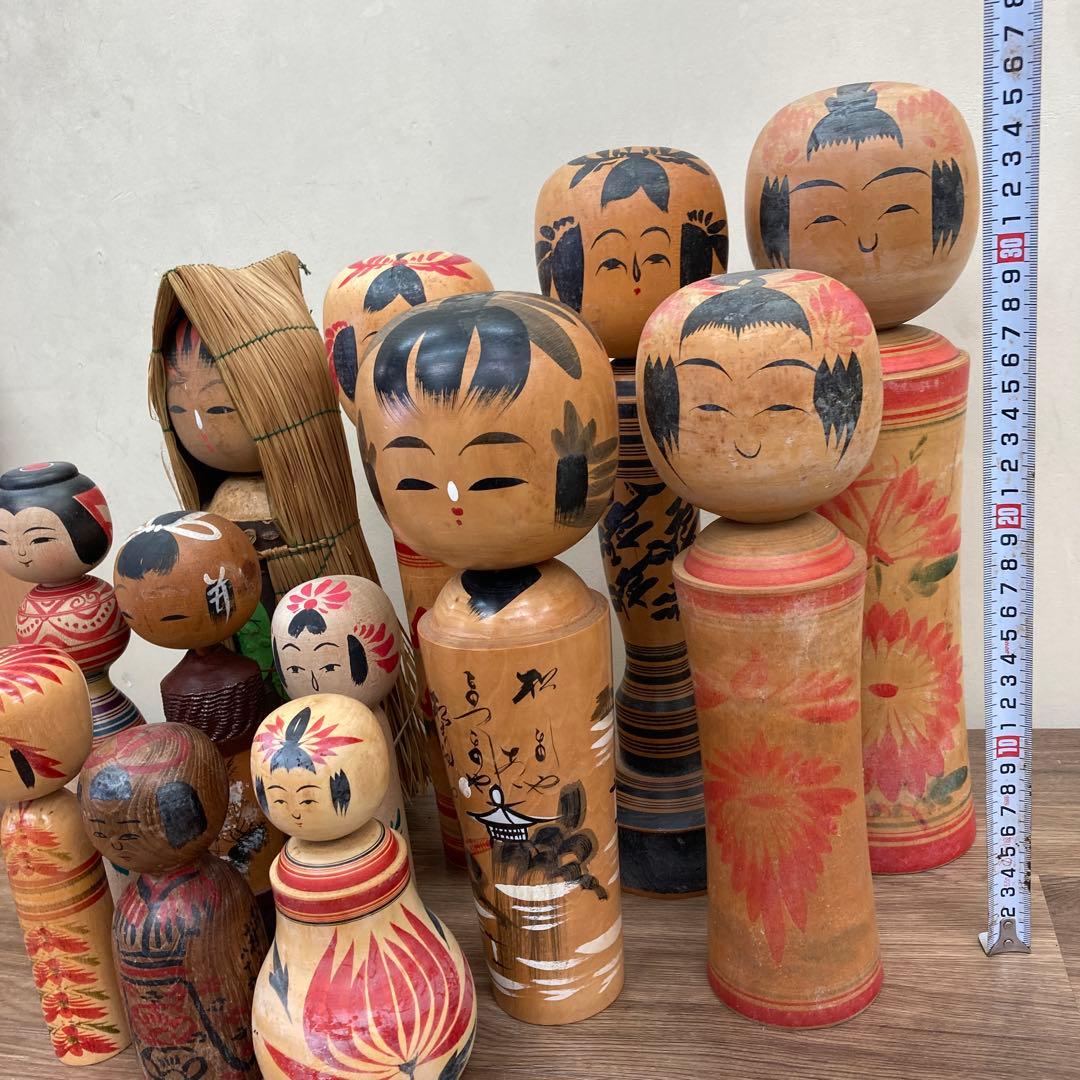 D-3 【希少・昭和レトロ】伝統工芸品 こけし まとめ売り 12本セット 郷土