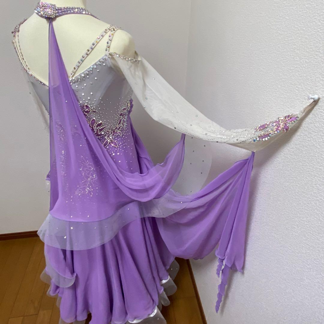 TSUKIOKA パープルダンスドレス スパンコール装飾