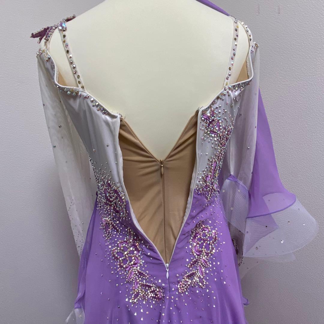 TSUKIOKA パープルダンスドレス スパンコール装飾