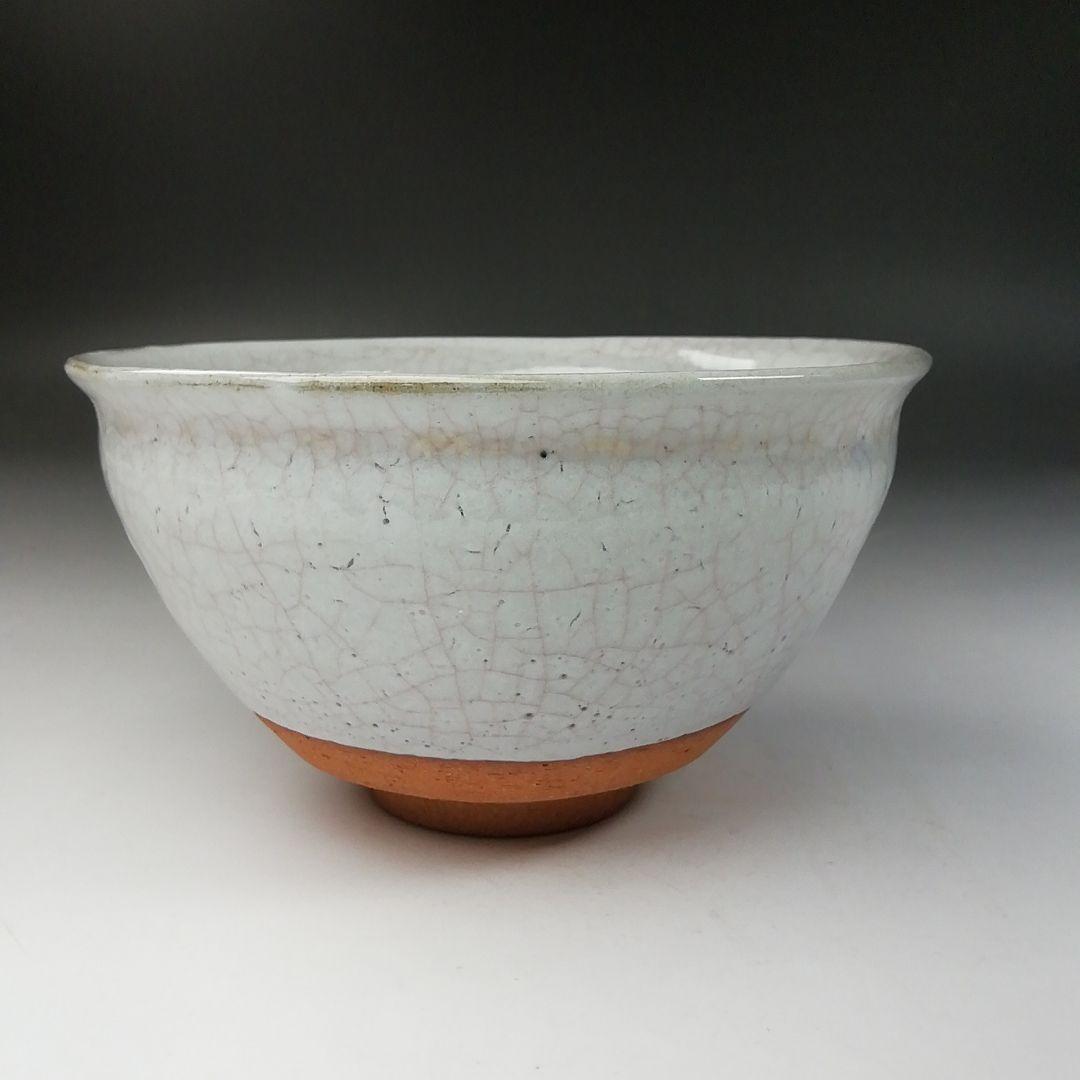Ｔ７７９　茶碗　『白天目茶碗』『高麗陶房　宮岡英夫』　共箱　抹茶碗　茶道具