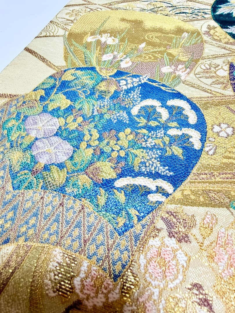 高級 袋帯 正絹 六通柄 美しいキモノ掲載品 ゴールド 訪問着 留袖 色無地