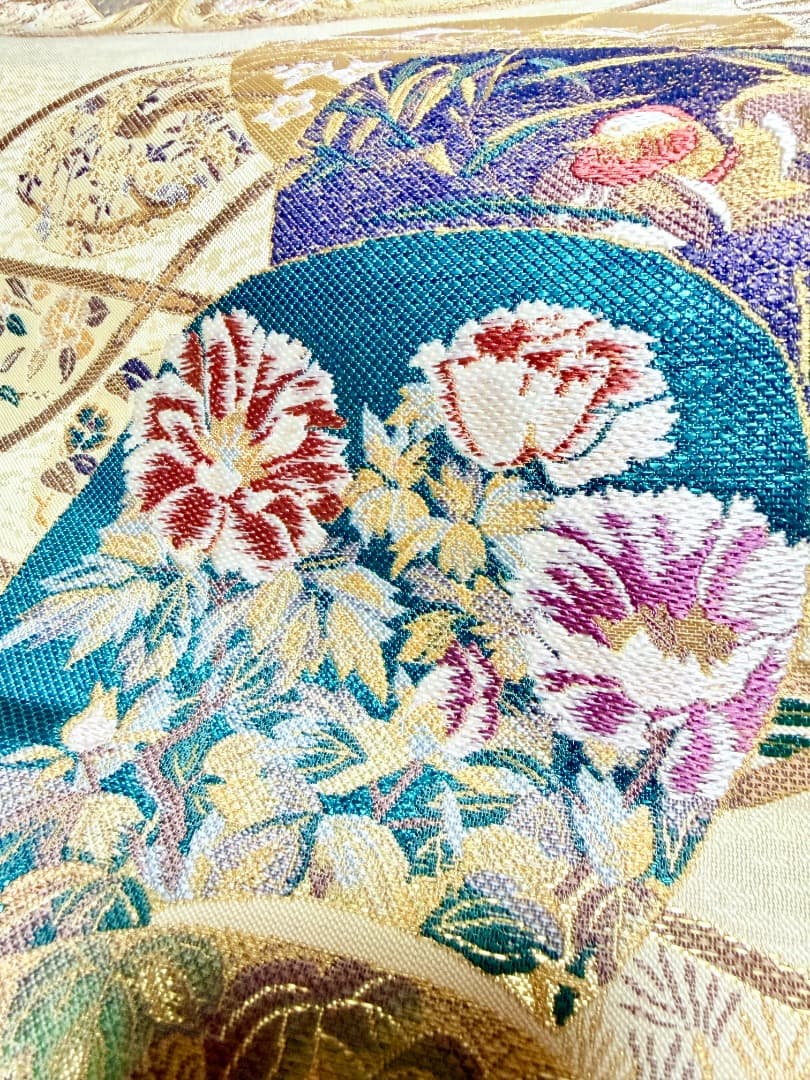 高級 袋帯 正絹 六通柄 美しいキモノ掲載品 ゴールド 訪問着 留袖 色無地