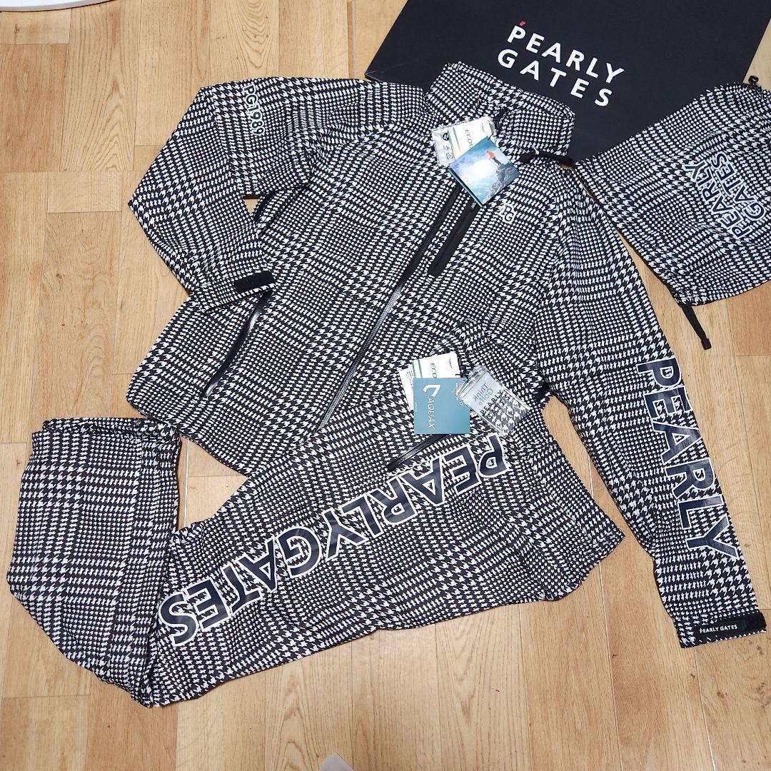 新品　パーリーゲイツ　メンズ　レインウエア　上下セットアップ　千鳥柄　サイズ5