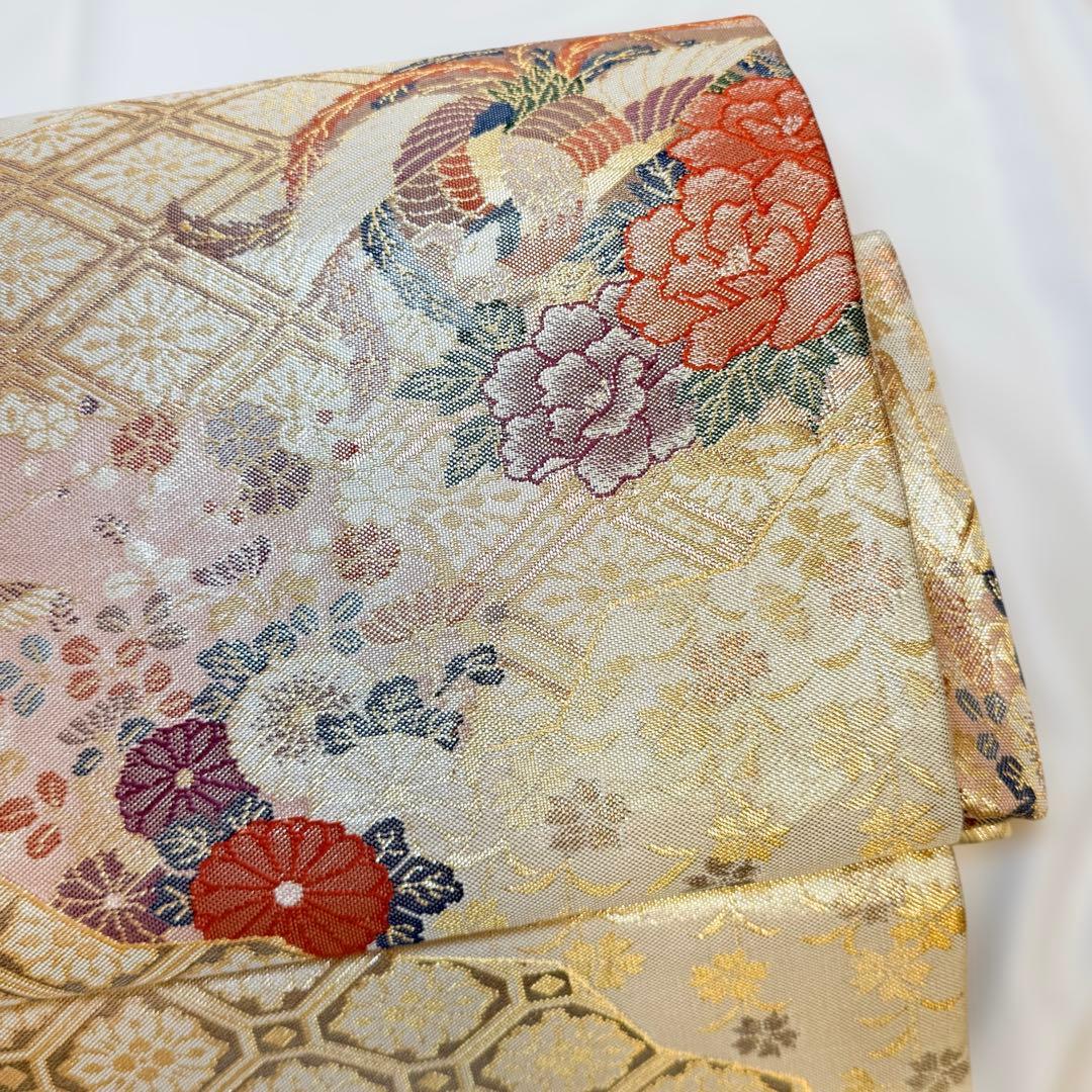 一体型 ワンタッチ帯 作り帯 佐賀錦 豪華 袋帯 二重太鼓