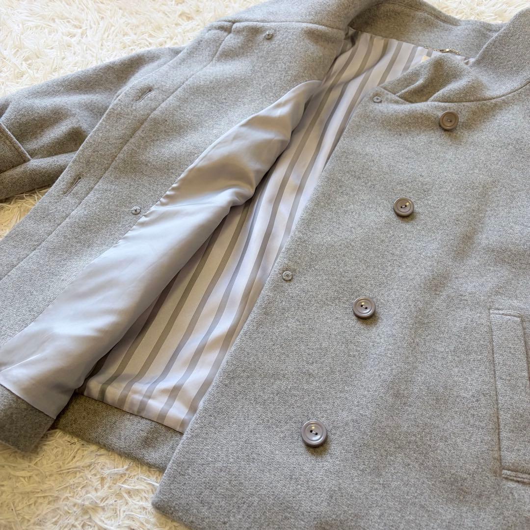 組曲　スタンドカラー ウール ミドルコート　大きいサイズ　4L 5L